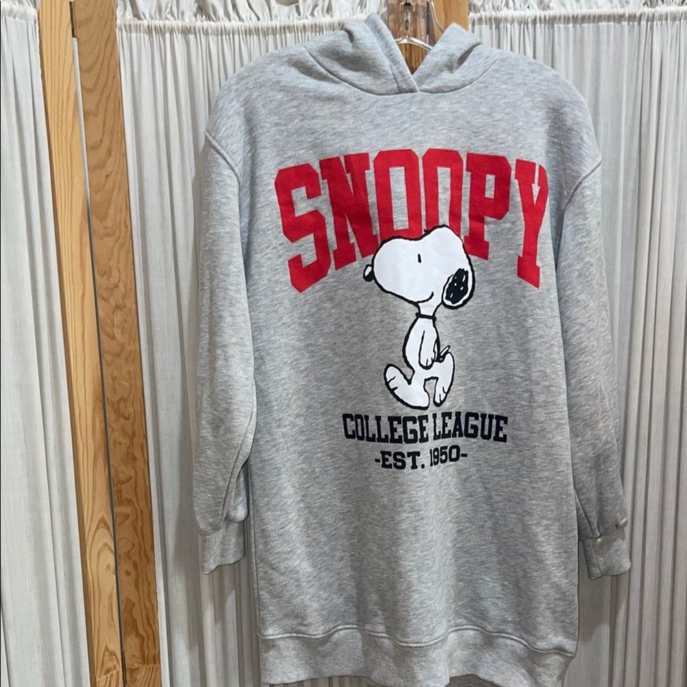 Zara Gray Snoopy Hoodie